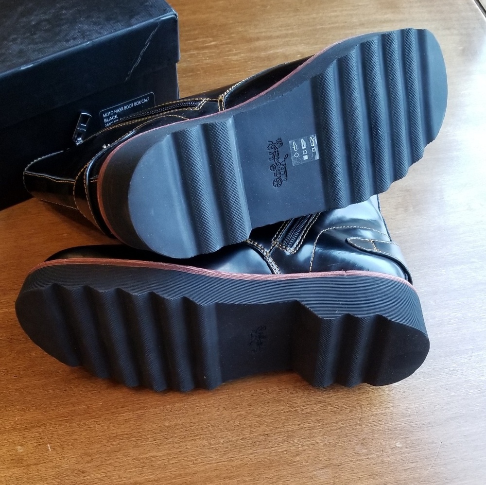 Last pair! Coach Moto Hiker Combat Boot in Black - Picture 6 of 8